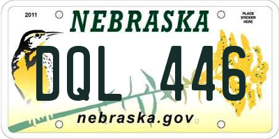 NE license plate DQL446