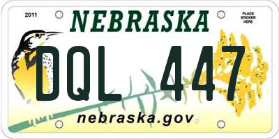NE license plate DQL447