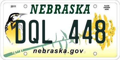 NE license plate DQL448