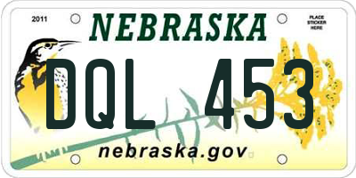 NE license plate DQL453