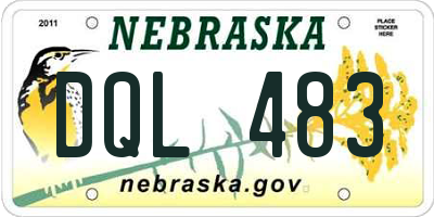 NE license plate DQL483