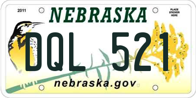 NE license plate DQL521