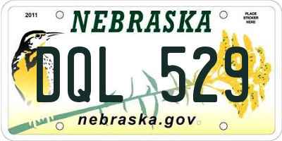NE license plate DQL529