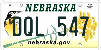 NE license plate DQL547