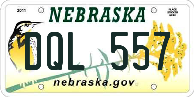 NE license plate DQL557
