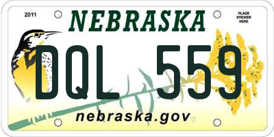 NE license plate DQL559