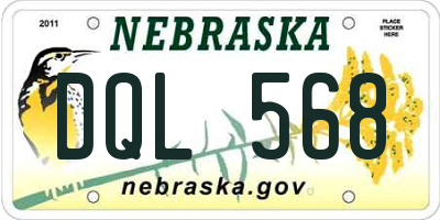 NE license plate DQL568