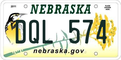 NE license plate DQL574