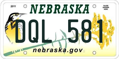 NE license plate DQL581