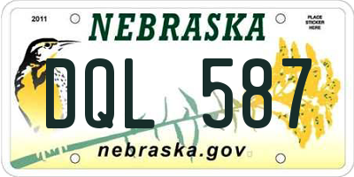 NE license plate DQL587