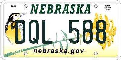 NE license plate DQL588