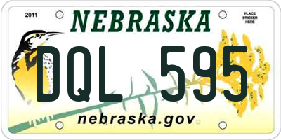NE license plate DQL595