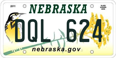 NE license plate DQL624