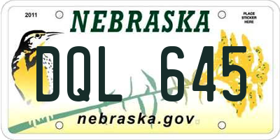 NE license plate DQL645