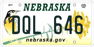 NE license plate DQL646