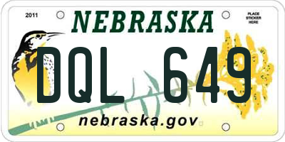 NE license plate DQL649
