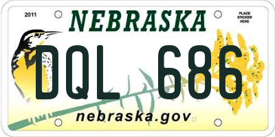 NE license plate DQL686