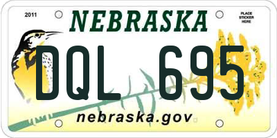 NE license plate DQL695