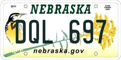 NE license plate DQL697