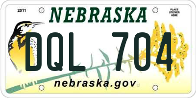 NE license plate DQL704