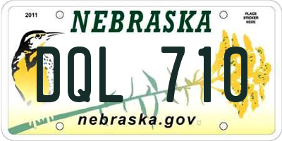 NE license plate DQL710