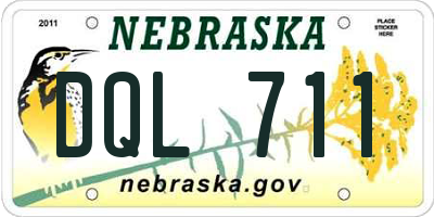 NE license plate DQL711