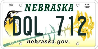 NE license plate DQL712
