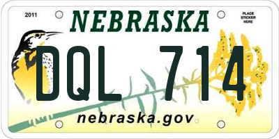 NE license plate DQL714