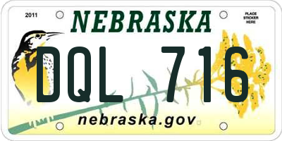 NE license plate DQL716