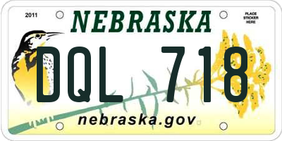 NE license plate DQL718