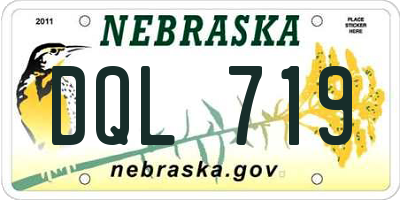 NE license plate DQL719