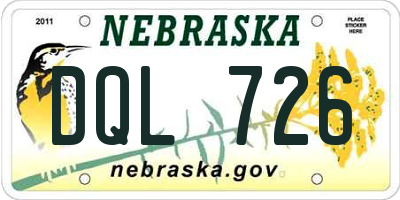 NE license plate DQL726