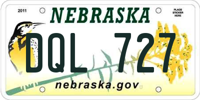 NE license plate DQL727