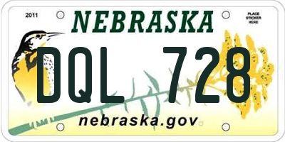 NE license plate DQL728