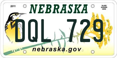 NE license plate DQL729