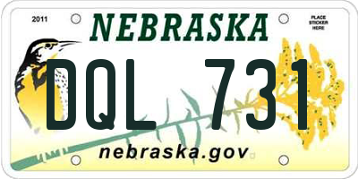 NE license plate DQL731