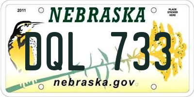 NE license plate DQL733