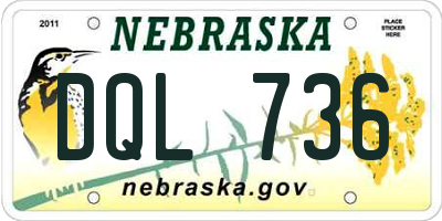 NE license plate DQL736