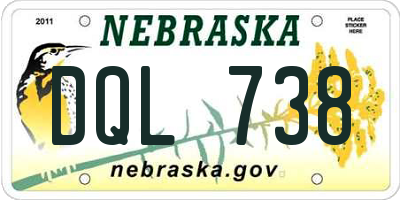 NE license plate DQL738