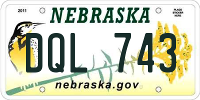 NE license plate DQL743