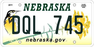 NE license plate DQL745