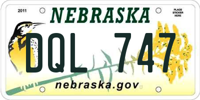 NE license plate DQL747