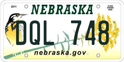 NE license plate DQL748