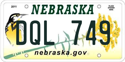 NE license plate DQL749