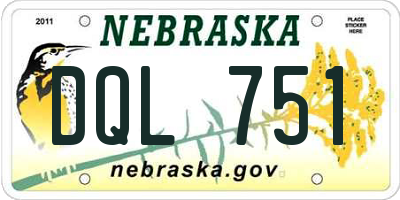 NE license plate DQL751