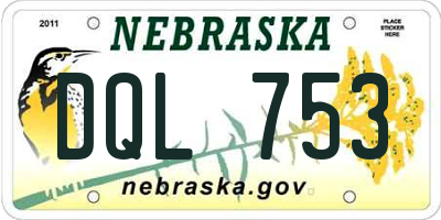 NE license plate DQL753