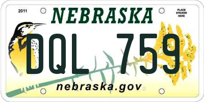 NE license plate DQL759