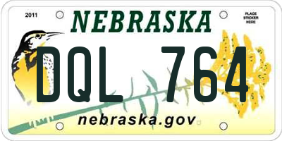 NE license plate DQL764