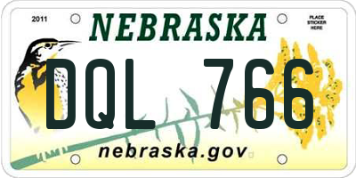NE license plate DQL766