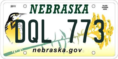 NE license plate DQL773